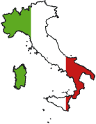 Map silhouette of Italy